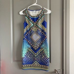 Sexy colorful and vibrant geometrical style bodycon dress by swell